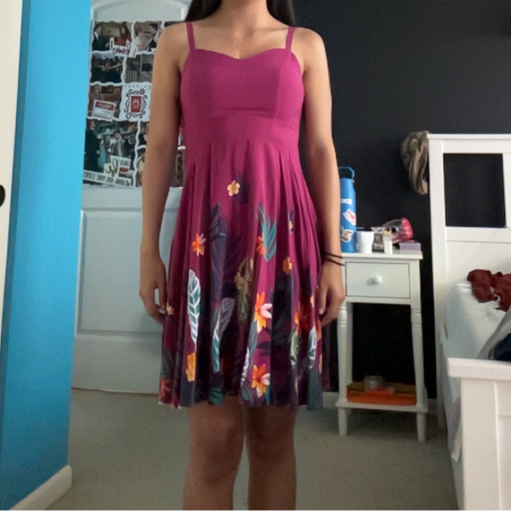 Old Navy Pink Pleated Sundress Spaghetti Strap